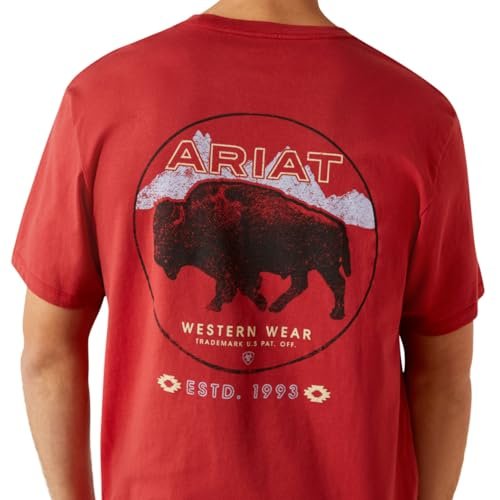 Ariat Men's Patriot Buffalo Coin T-Shirt, Brick Red
