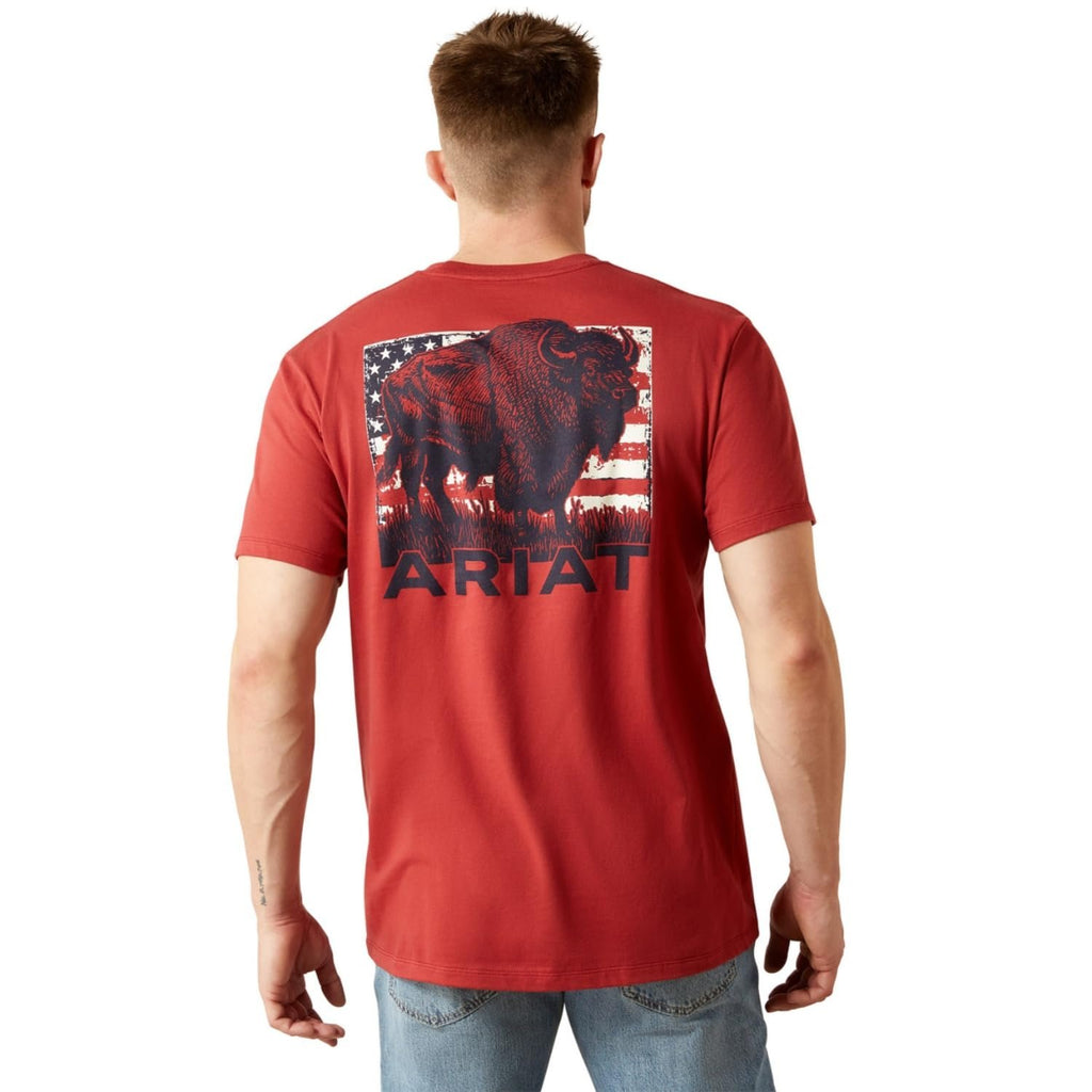 Ariat Men’s Buffalo Flag Graphic T-Shirt – Brick Red