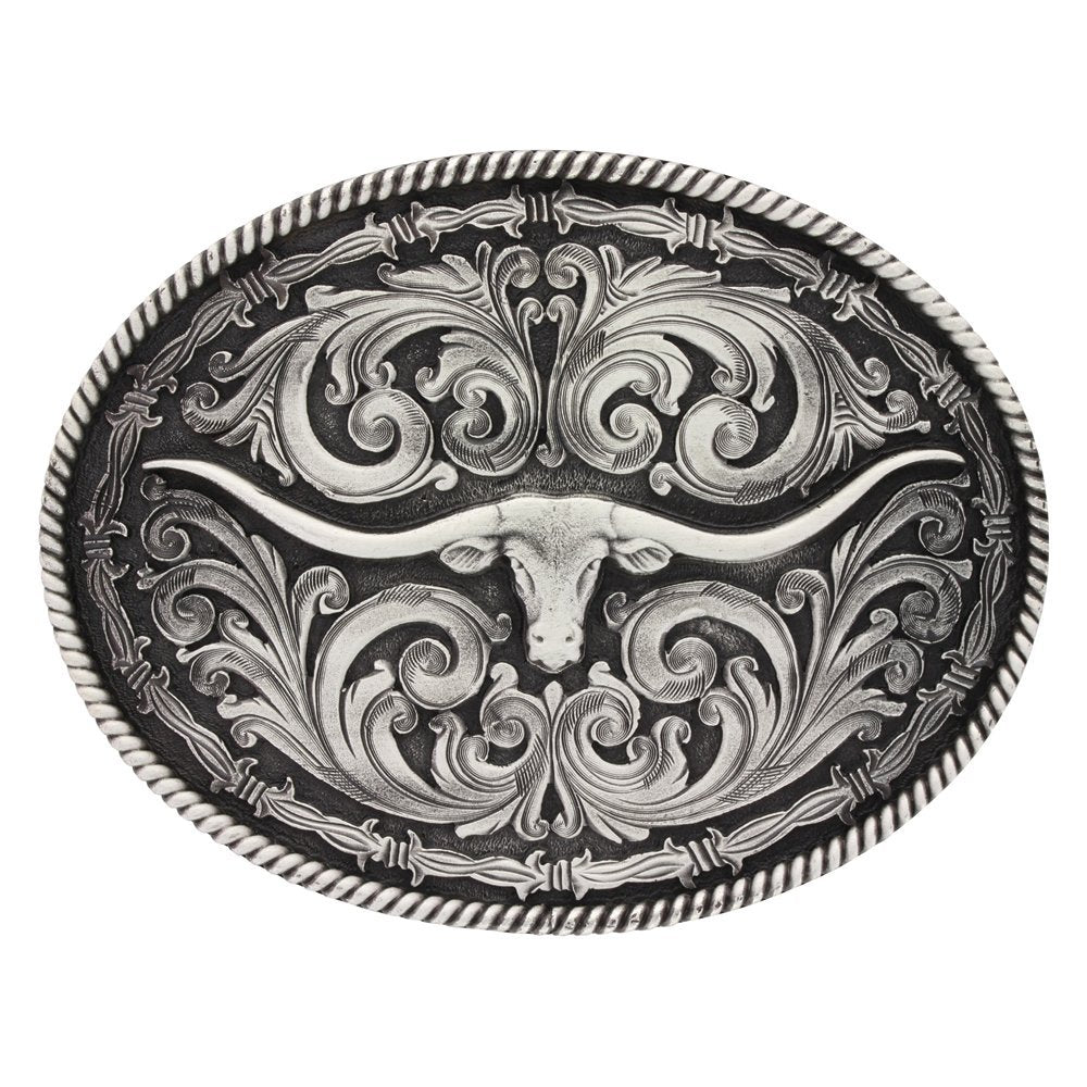 Montana Silversmiths Longhorn Attitude Western Belt Buckle