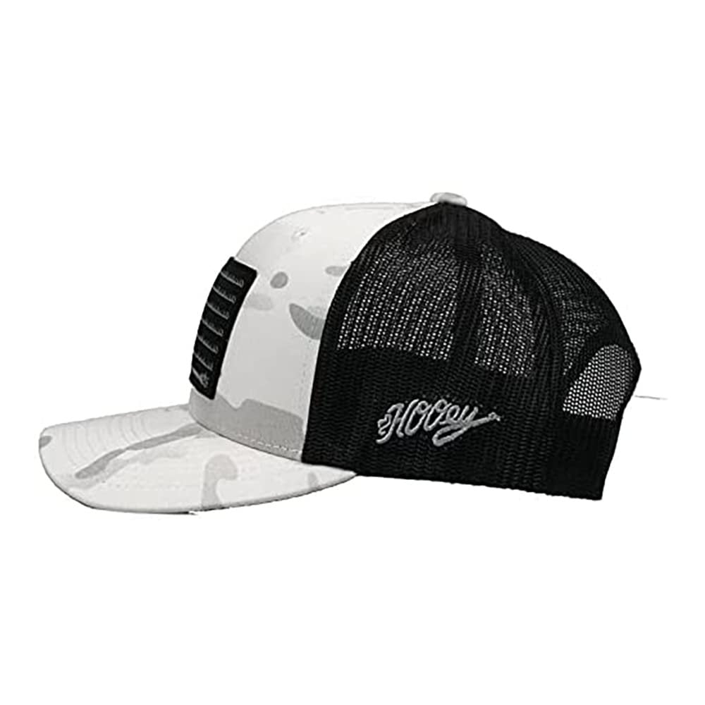 Hooey Liberty Roper Snapback Cap, White/Grey Camo