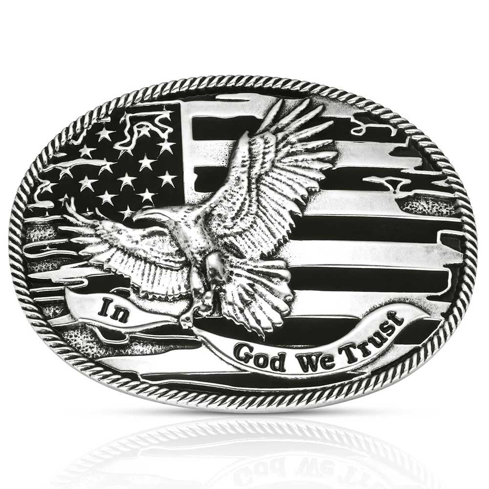 Montana Silversmiths Forged In Freedom American Flag Belt Buckle