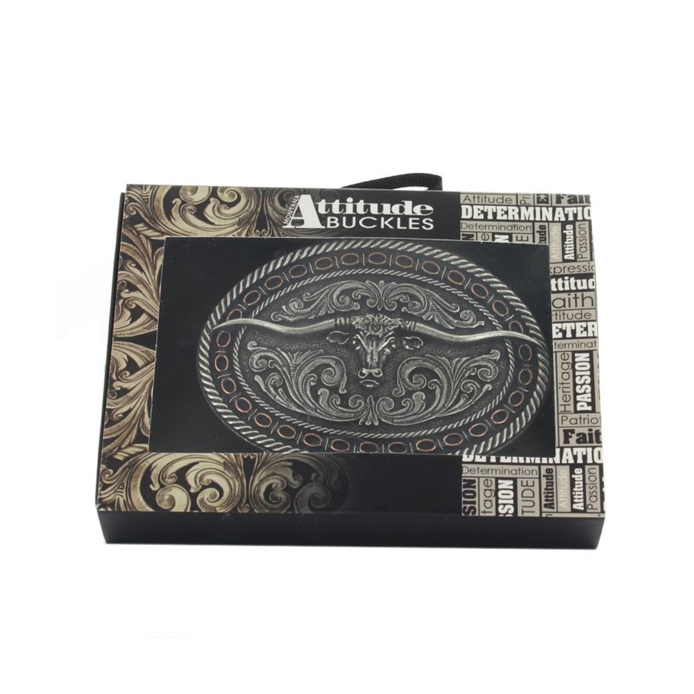 Montana Silversmiths Longhorn Attitude Western Belt Buckle