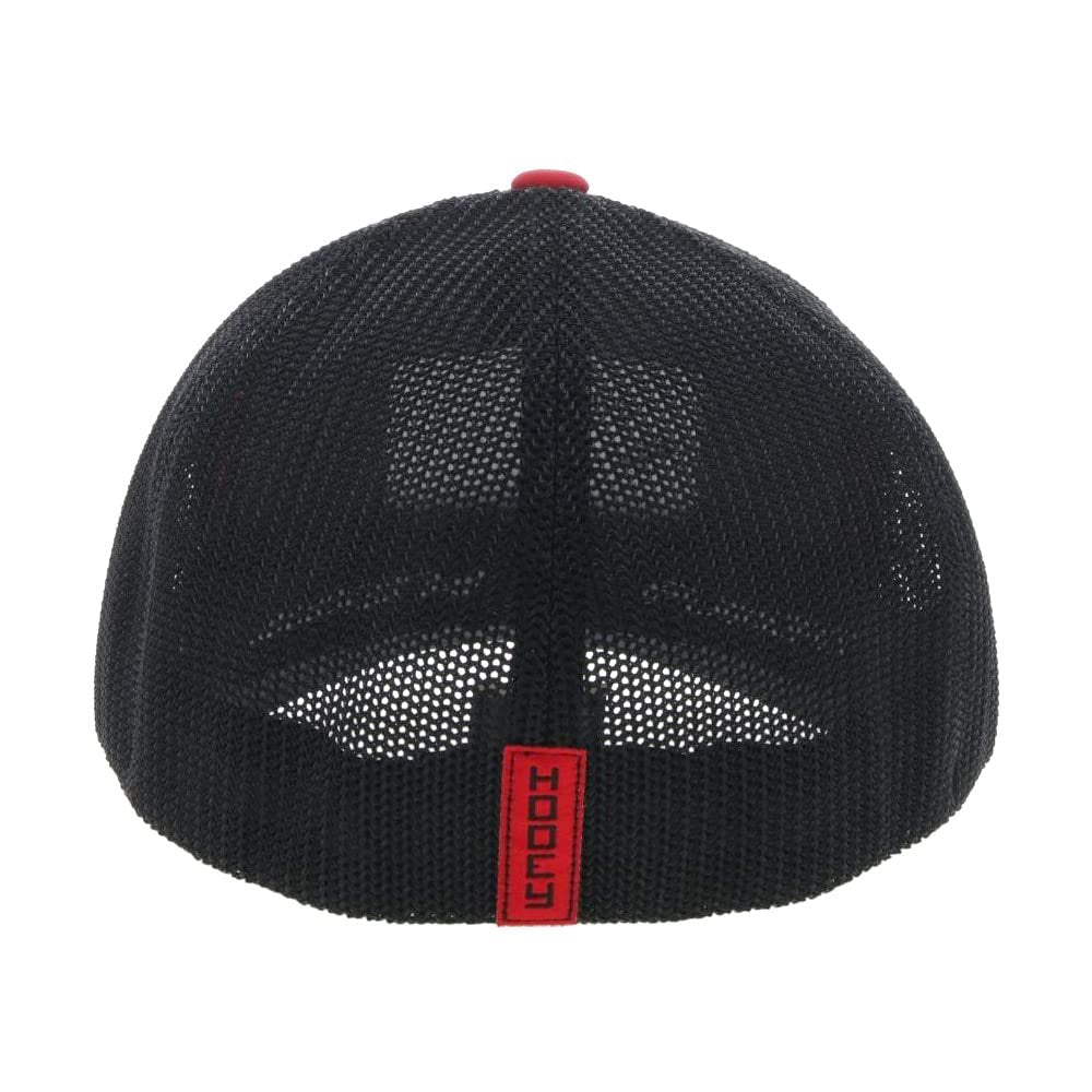 Hooey Liberty Roper Flexfit Mesh-Back Hat with Patch, Red/Black