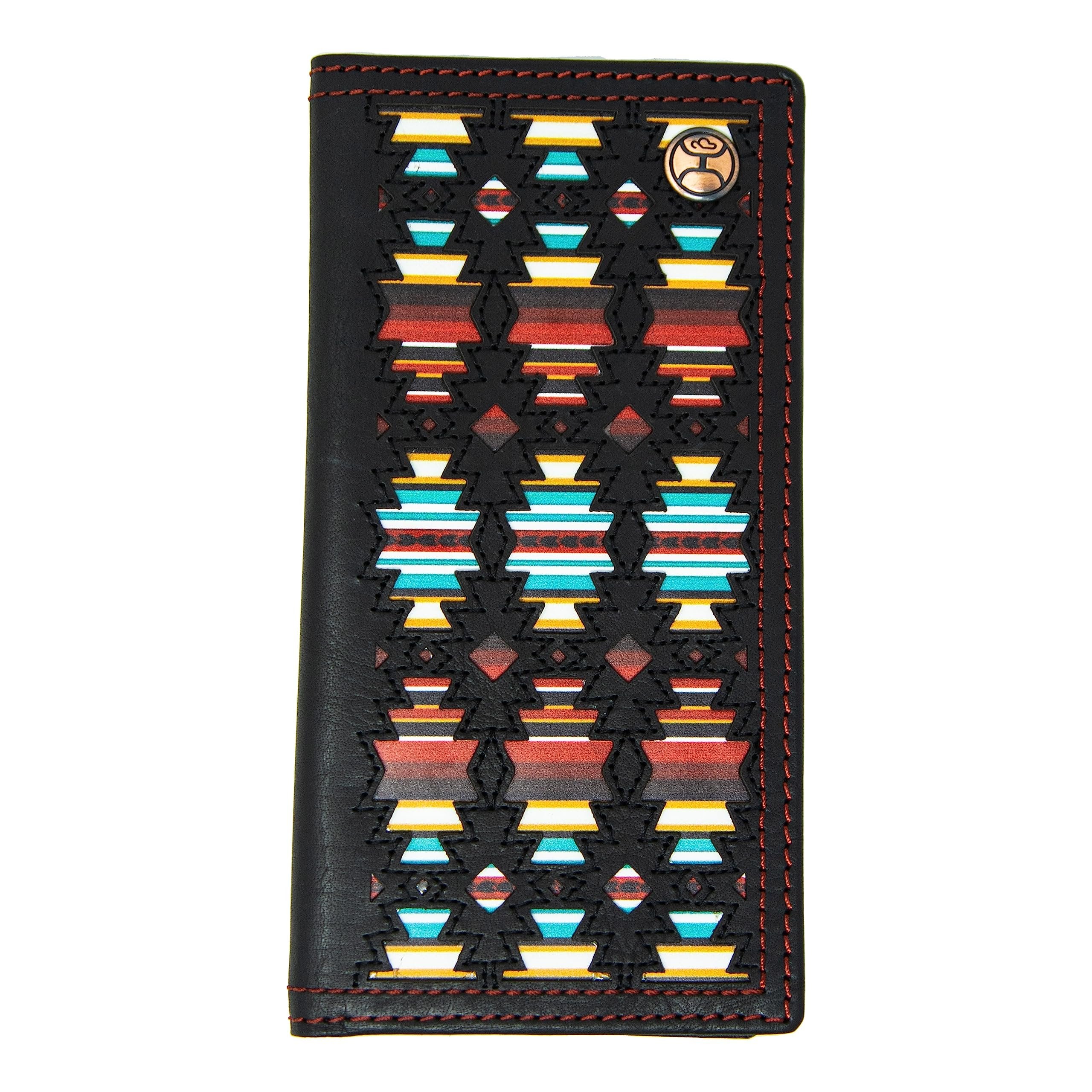 HOOEY Leather Men’s Western Rodeo Wallet (Sunizona Knockout - Black/Serape)