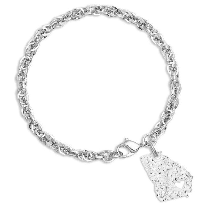 Montana Silversmiths Women's I Heart Georgia State Charm Bracelet