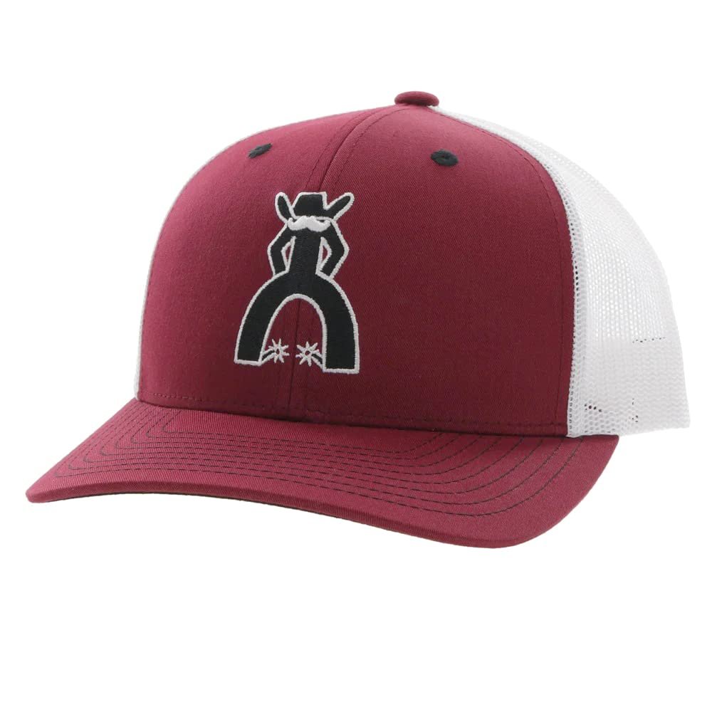 HOOEY Knox Punchy Adjustable Snapback Hat (Maroon/White)