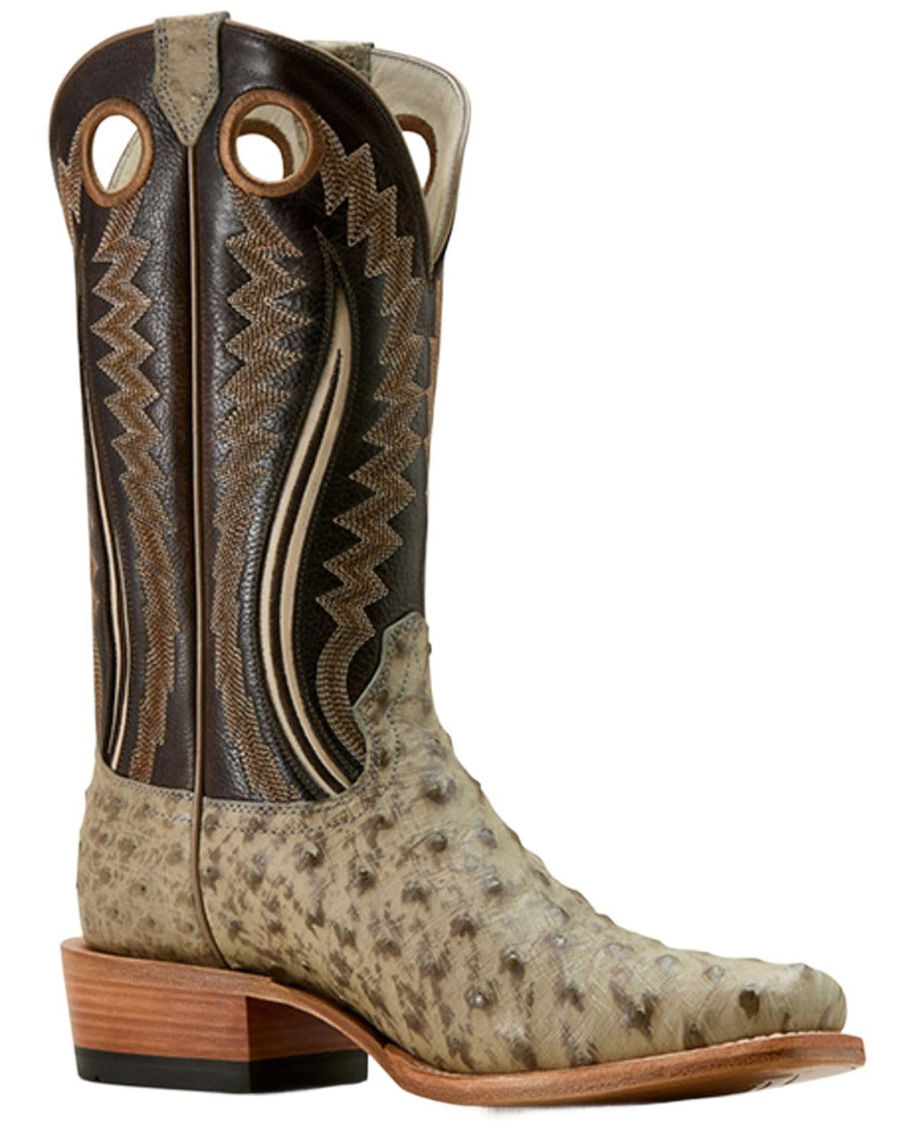 Ariat Men's Futurity Outlaw Narrow Cutter Toe Cowboy Boot - Platinum Full Quill Ostrich