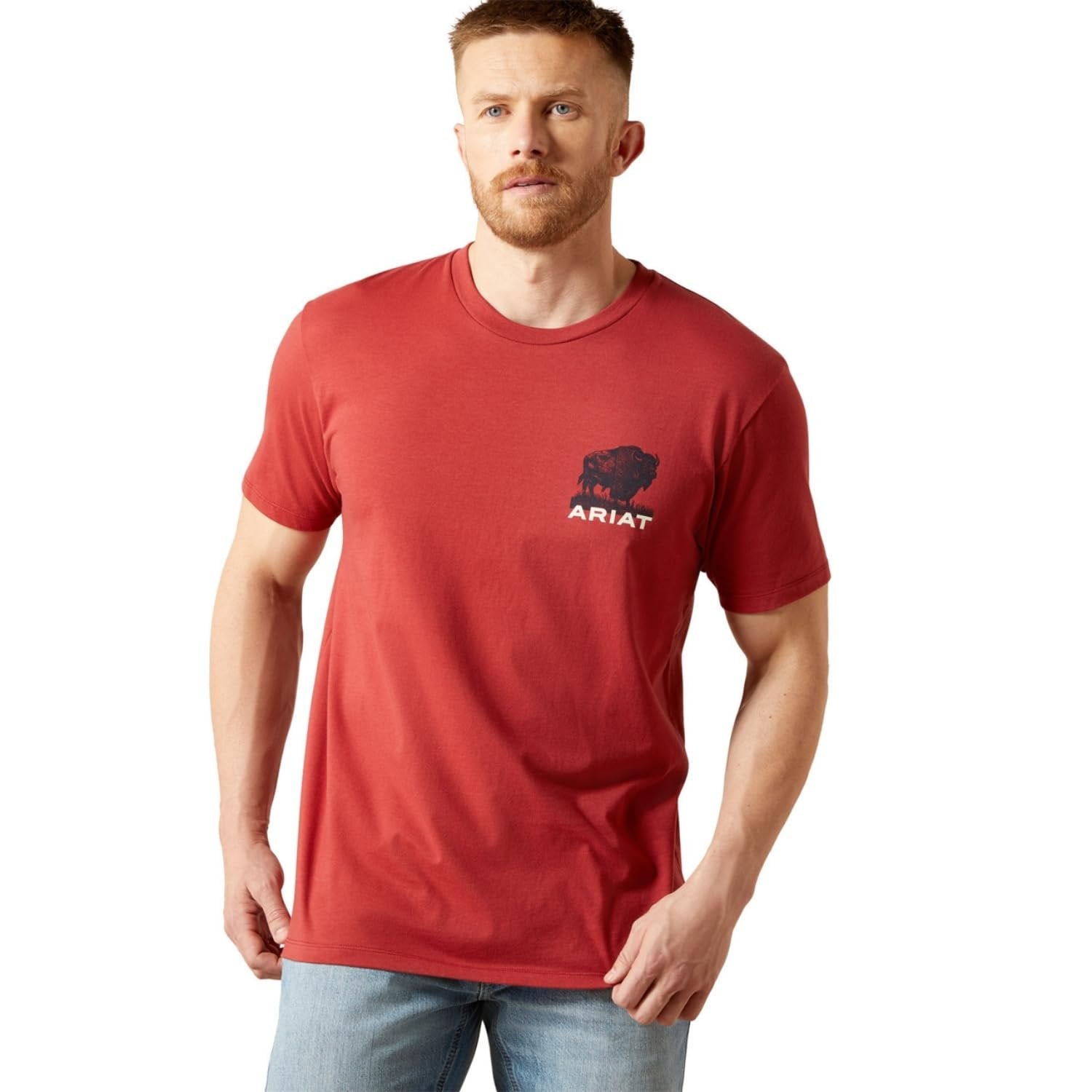 Ariat Men’s Buffalo Flag Graphic T-Shirt – Brick Red