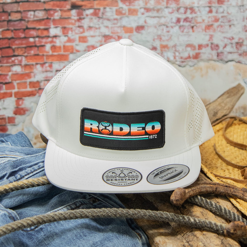 HOOEY Rodeo Adjustable Snapback Trucker Mesh Back Hat with Logo (White)