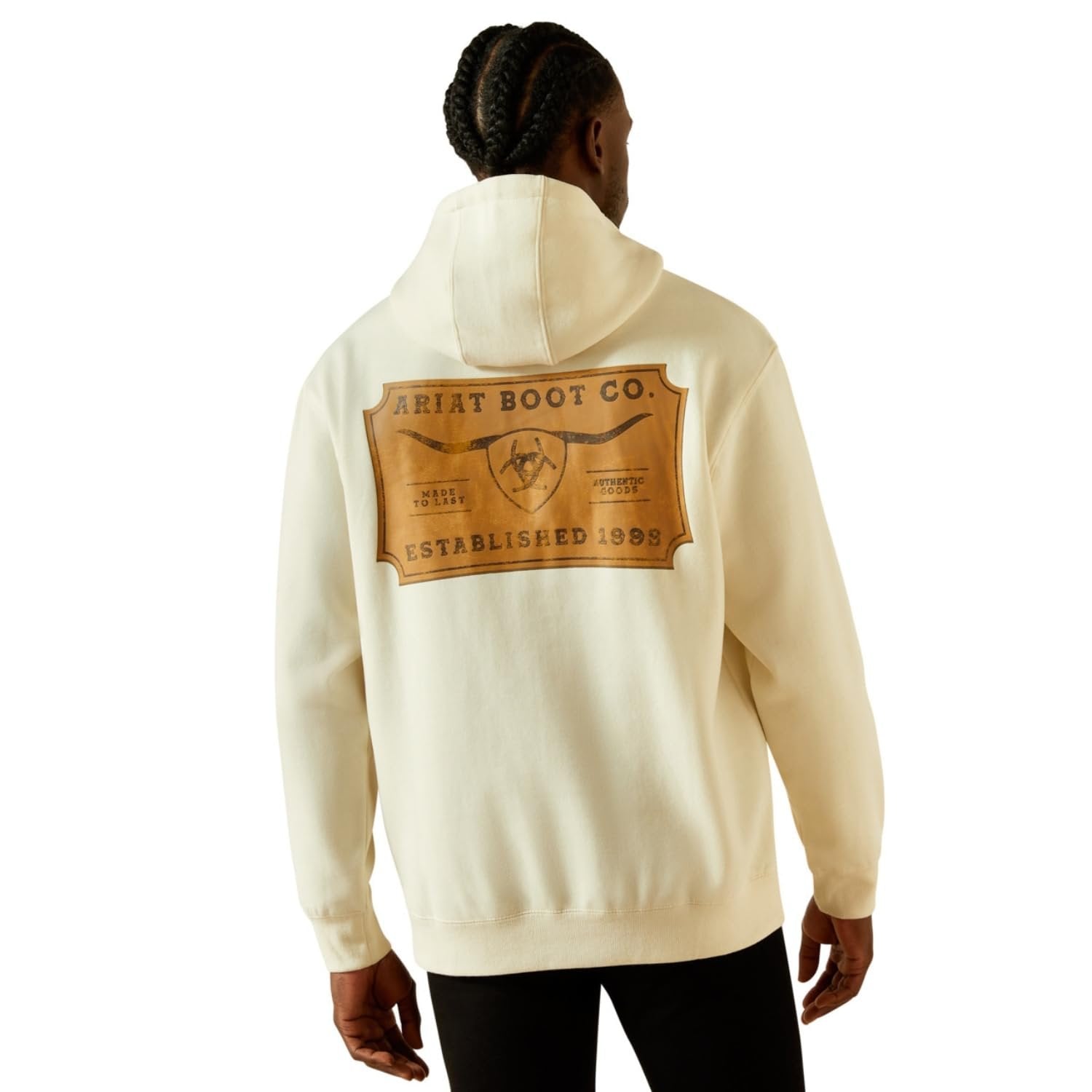 Ariat Men's Shield Steerhead Hoodie, Oatmeal