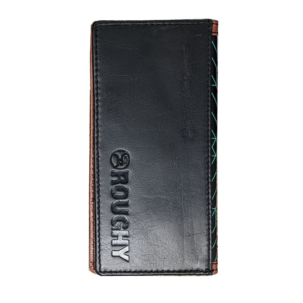 HOOEY Leather "Neon Moon" Western Rodeo Wallet (Aztec Embossed - Turquoise)