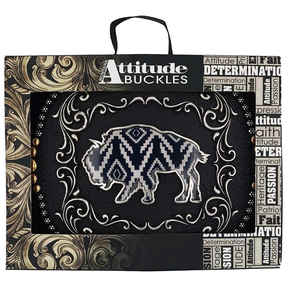 Montana Silversmiths Men's Midnight Buffalo Attitude Buckle