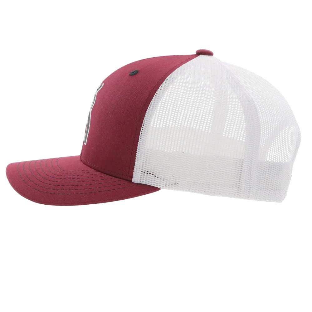 HOOEY Knox Punchy Adjustable Snapback Hat (Maroon/White)