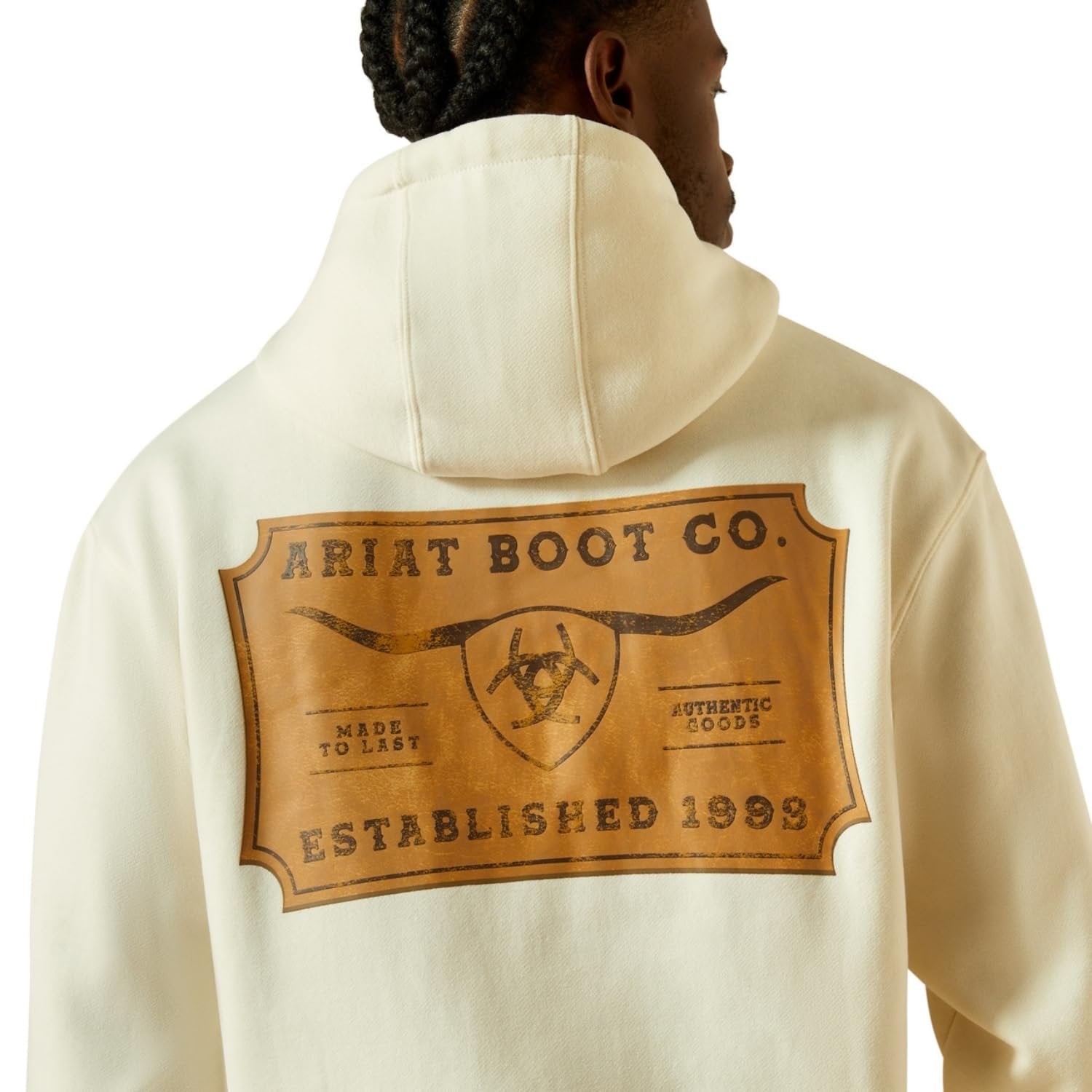 Ariat Men's Shield Steerhead Hoodie, Oatmeal